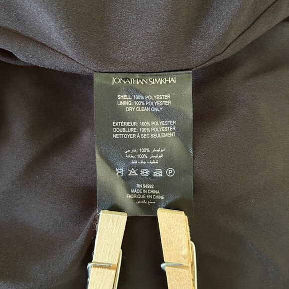 SIMKHAI Black & Gold Floral Ames Midi Dress (8) Pleated Plissé-Satin - Picture 11 of 15